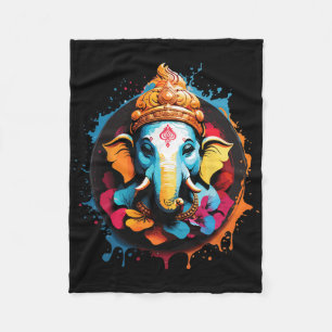 Spirituele hindoe Ganesh Retro Diwali Festival Yog Fleece Deken