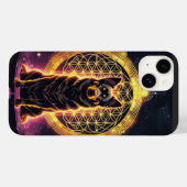Spirituele hond met gouden mandala en levensbloem Case-Mate iPhone case (Achterkant (horizontaal))