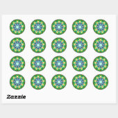 Spirituele Iridescent Paua Shell Fractal Ronde Sticker (Vel)