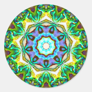 Spirituele Iridescent Paua Shell Fractal Ronde Sticker