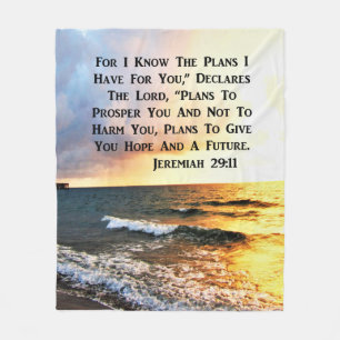 SPIRITUELE JEREMIA 29:11 OCEAANONTWERP FLEECE DEKEN