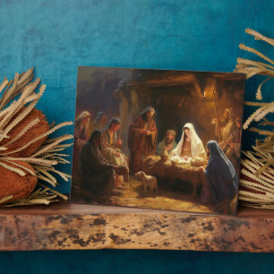 Spirituele Jesus Manger Plaque Fotoplaat