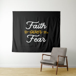 Spirituele kracht Geloof over angst Wandkleed