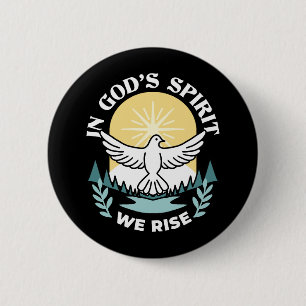 Spirituele kracht in God – Verheffende Christelijk Ronde Button 5,7 Cm