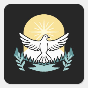 Spirituele kracht in God – Verheffende Christelijk Vierkante Sticker