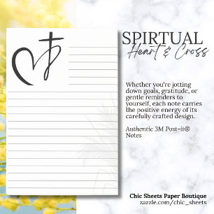 Spirituële Kruis & Hart Gelinieerde 3M Post-it® No Notes