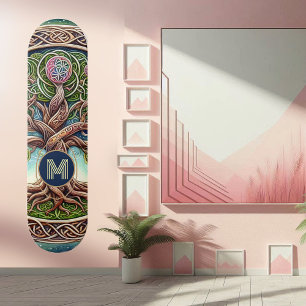 Spirituele levensboom grillige wortels Keltische k Skateboard