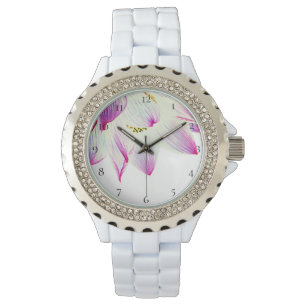 *~* Spirituele Lotus Flower Water Lily op White Horloge