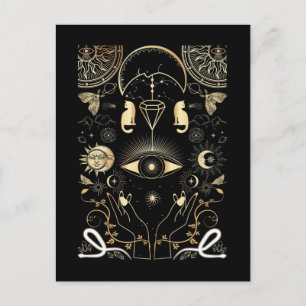 Spirituele Natuur Moon Astrology Sun Stars Cat Briefkaart