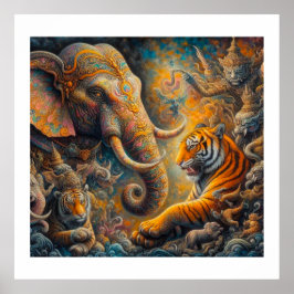 spirituele olifantentijger poster