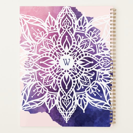 Spirituele organische en geometrische Mandala-Wate Planner (Achterkant)