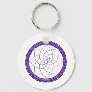 Spirituele Paarse Native American Dream Catcher Sleutelhanger