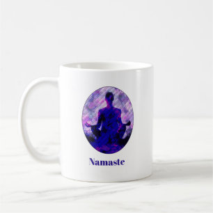Spirituele Paarse vergadering Yoga Pose Namaste Koffiemok