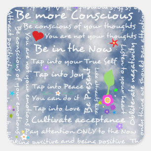Spirituele positieve bevestigingen vierkante sticker