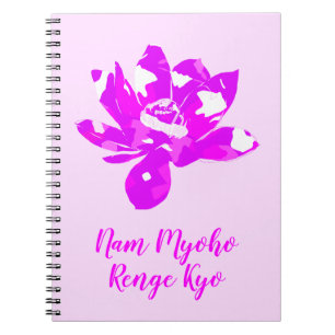 Spirituele roze en witte strookje Lotus Flower Notitieboek