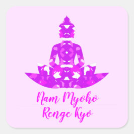Spirituele roze en witte symmetrie Lotus Yoga Vierkante Sticker