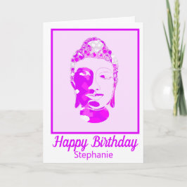 Spirituele Roze & Witte Symmetrie Leuke Verjaardag Kaart