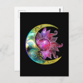 Spirituele Sun Moon Galaxy Briefkaart (Voorkant / Achterkant)