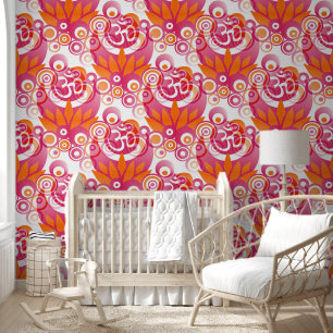 Spirituele Symbolen Om Lotus - naadloos patroon 3 Behang
