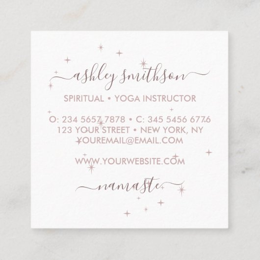 Spirituele tarot van roze zeemacht vierkante visitekaartje (Achterkant)