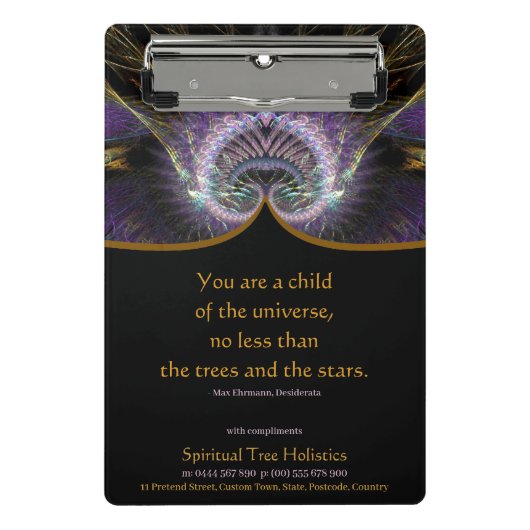 Spirituele Tree Holistic Stationery Mini Klembord (Voorkant)