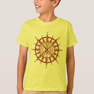 Spirituele tribale kunst van de eerste ronde van d t-shirt