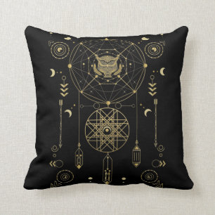 Spirituele Uil Geometrie Esthetische Kunst Kussen