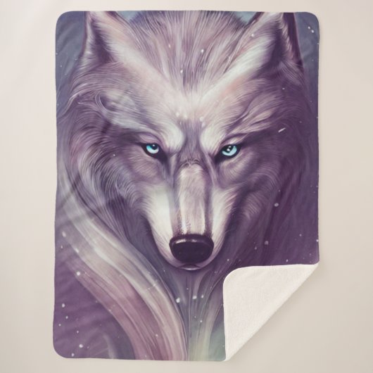 Spirituele Wolf Sherpa Blanket Deken (Voorkant)
