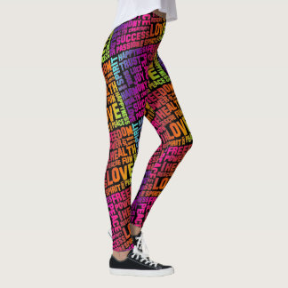 Spirituele woorden / Affirmaties gekleurd + jouw a Leggings