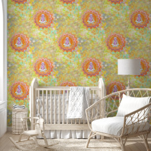 Spirituele Yoga Asana Meditatie Mandala 3 Behang