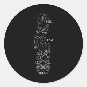 Spirituele Yoga Citaat Lotusbloem En Maan Kunst - Ronde Sticker