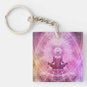 Spirituele Yoga Meditatie Zen Kleurrijk Sleutelhanger