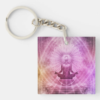 Spirituele Yoga Meditatie Zen Kleurrijk Sleutelhanger