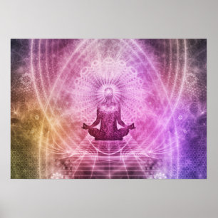 Spirituele Yoga Meditation Zen Colorful Poster