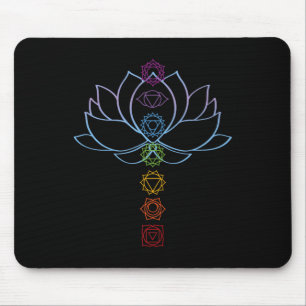 Spirituele Zen Lotus Bloem Chakras Uitgelijnde Yog Muismat