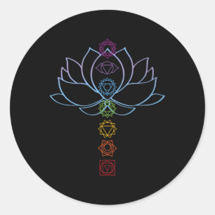 Spirituele Zen Lotus Bloem Chakras Uitgelijnde Yog Ronde Sticker
