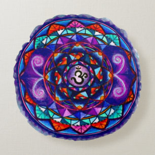 Spirituele zwaartekracht Mandala Aangepaste ronde  Rond Kussen