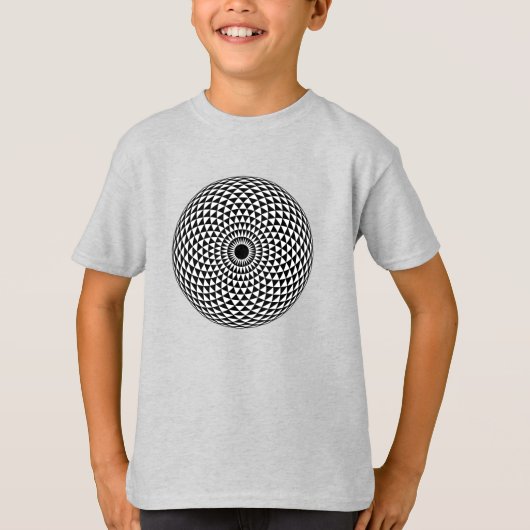 Spirituele zwarte witte Mandala Geometrische kunst T-shirt (Voorkant)