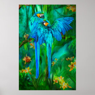 Spiritueux tropicaux - Poster d'Art Gold et Blue M