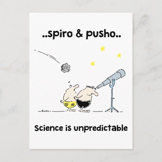 Spiro & Pusho Science Motivatie quotes Briefkaart (Voorkant)
