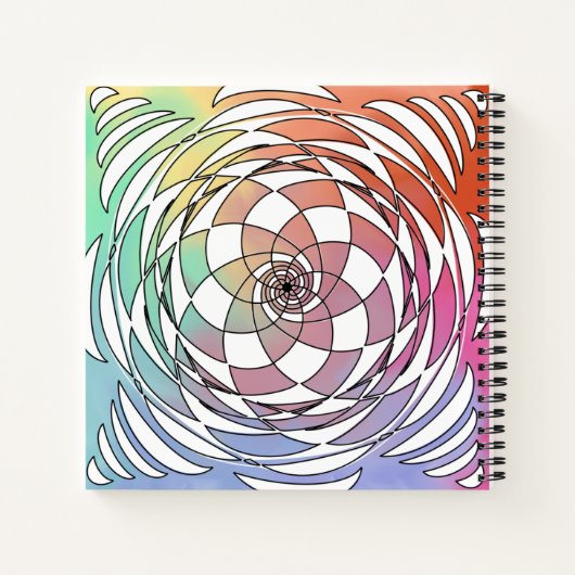 Spirografen Mandala Square Sketchbook Notitieboek (Achterkant)