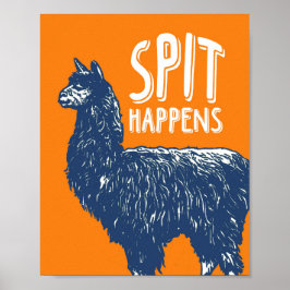 Spit Gebeurt Lama | Poster Kunstprint 8x10