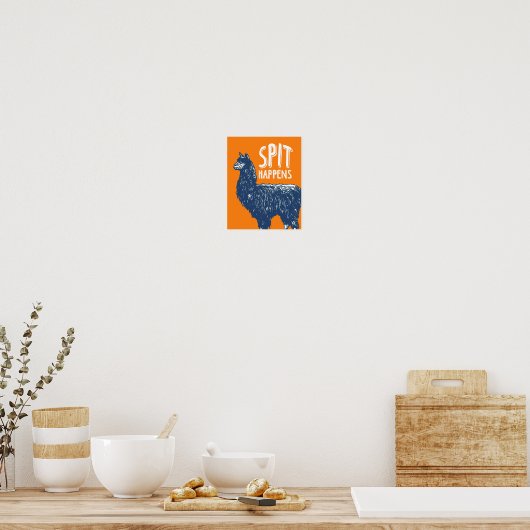 Spit gebeurt Llama | Poster Art Print 8x10 (Keuken)