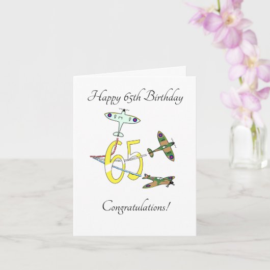 Spitfire 65th Birthday Card Kaart (Orchidee)