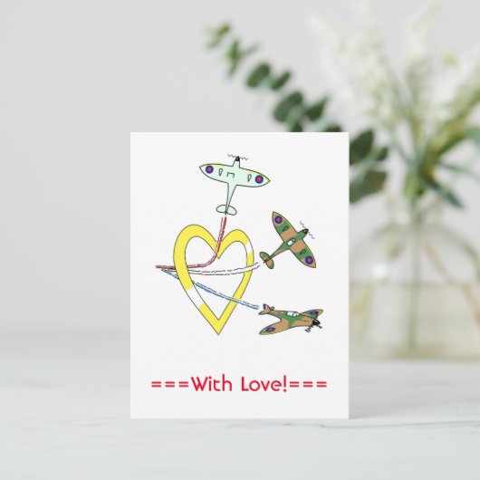 Spitfire Briefkaart hart (Staand voorkant)