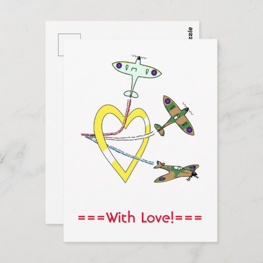 Spitfire Briefkaart hart (Voorkant / Achterkant)