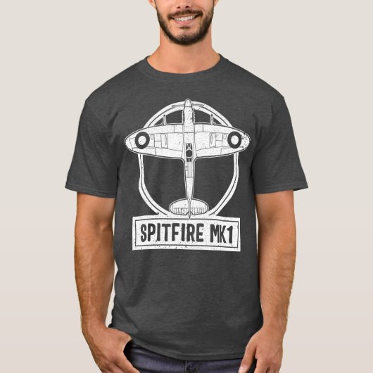 Spitfire Fighter Supermarine RAF WW2 British T-shirt (Voorkant)