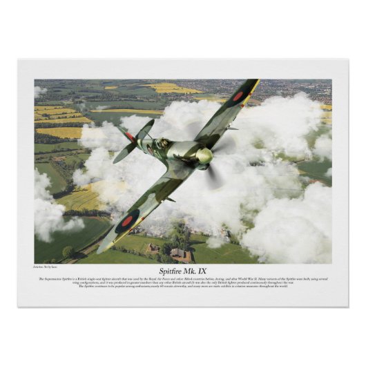 Spitfire Mk. IX Perfect Poster (Voorkant)
