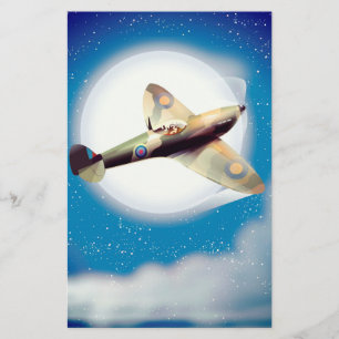 Spitfire-vliegtuig reisposterprint briefpapier