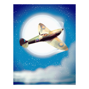 Spitfire-vliegtuig reisposterprint foto afdruk